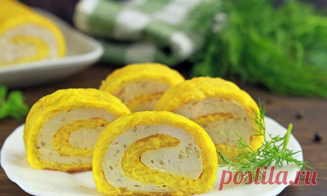 Стакан фарша и стакан сыра: смешиваем в минуты и сырный рулет готов