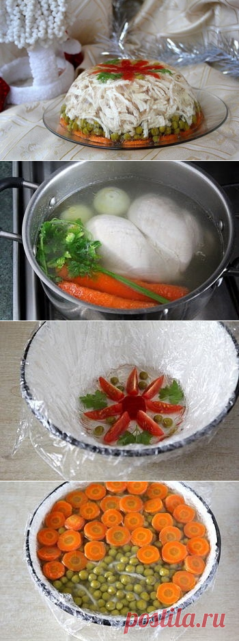 Как приготовить заливное из курицы. - рецепт, ингридиенты и фотографии