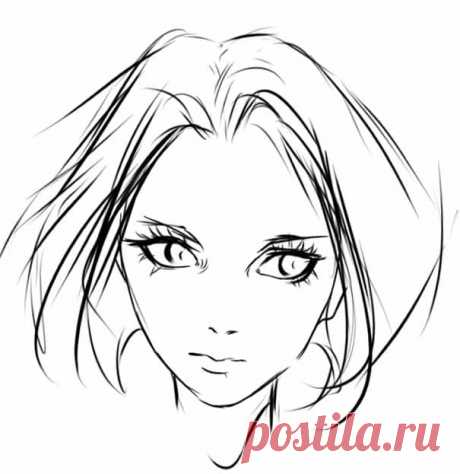 Аниме лицо девушки: как нарисовать карандашом для начинающих и для срисовки ⭐ Забавник
