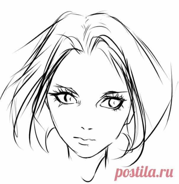 Аниме лицо девушки: как нарисовать карандашом для начинающих и для срисовки ⭐ Забавник