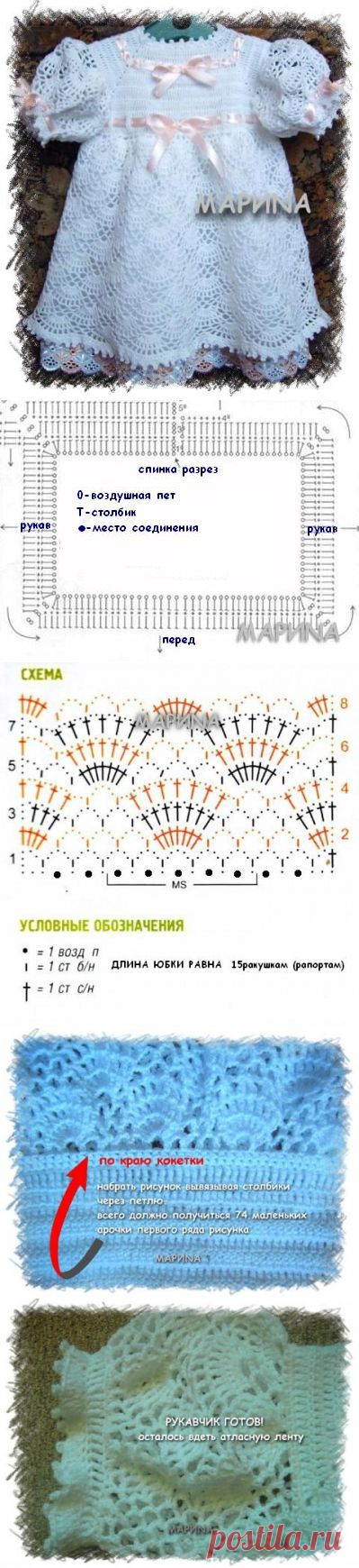 Мастер класс по вязанию нарядного платья для девочки / Вязание крючком / Детская одежда крючком. Схемы