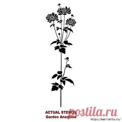 Растительный орнамент на стене. Роспись