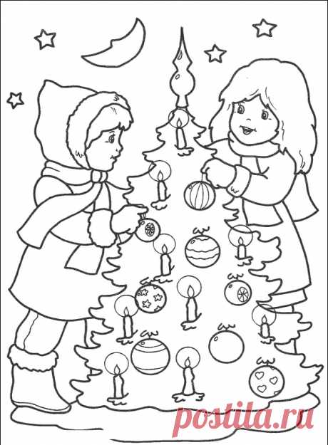 Новогодние раскраски | Мастер классы | рукоделие, декор, полимерная глина, плетение, вышивание