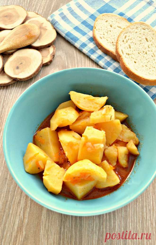 Картофель тушёный в мультиварке с солёными огурцами рецепт с фото пошагово