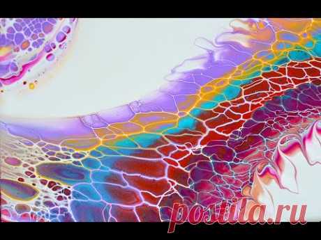 Драконий Fluid art. Картина жидким акрилом, акриловая заливка.