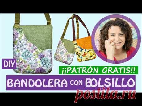 BOLSO BANDOLERA con BOLSILLO | FÁCIL (Patrón gratis)