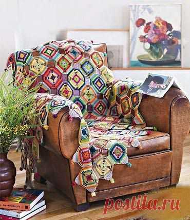 Плед "Калейдоскоп". Видео-урок мотива.