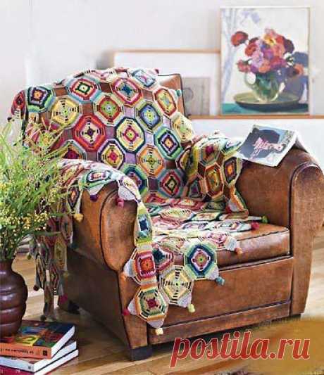 Плед "Калейдоскоп". Видео-урок мотива.