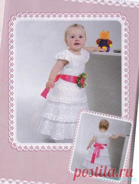 Красивое вязание | Нарядное платье для девочки крючком