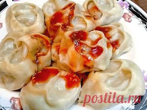 Манты с тыквой и мясом