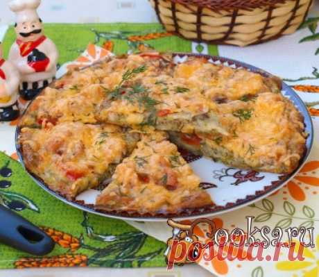 Кабачковая пицца с куриным филе и помидорами