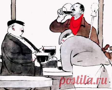 20vek.com: 1963. Карикатура художника Л. Сойфертиса - Говорят, с Луной связаны приливы и отливы...