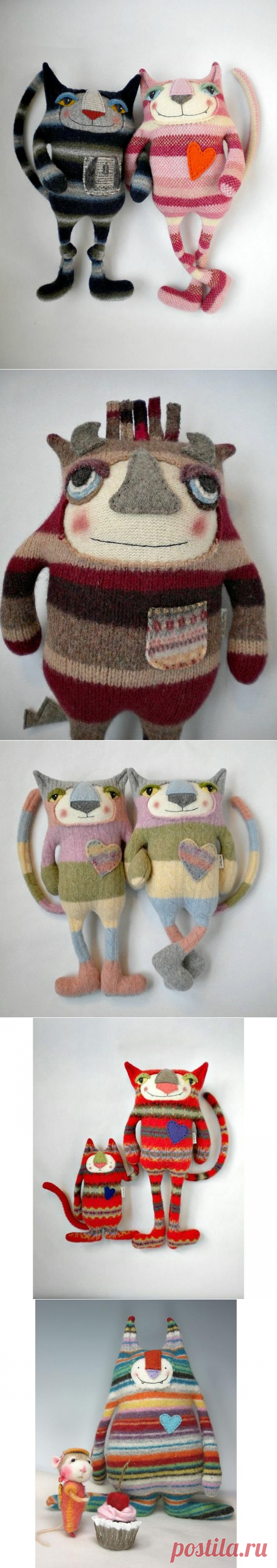 Фантастические игрушки-зверюшки из старых свитеров — Рукоделие