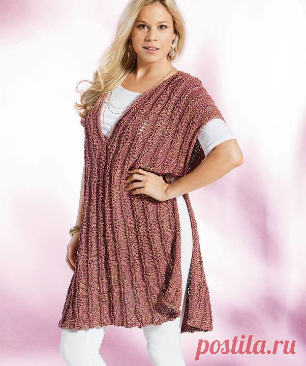 Пончо, связанное на спицах поперёк. Схемы. / knittingideas.ru
