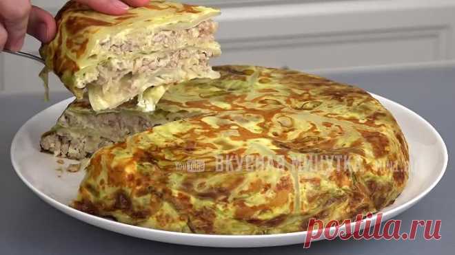 Вместо риса добавляю сырой КАРТОФЕЛЬ! Семья В ВОСТОРГЕ! Капустная слоёнка