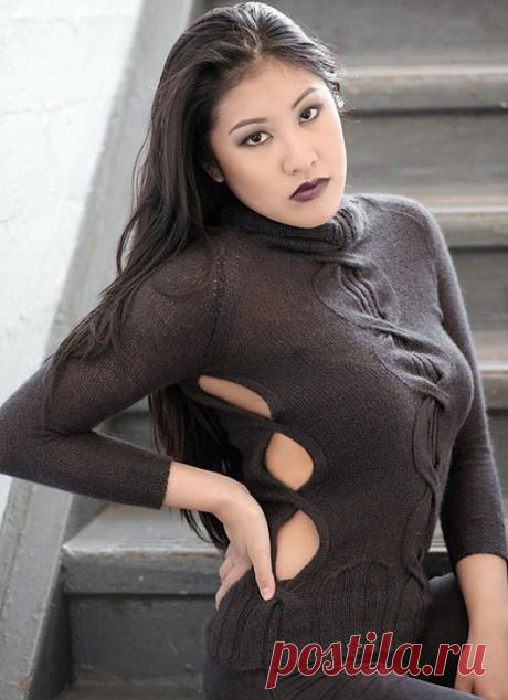 Красивый свитер спицами | ДОМОСЕДКА