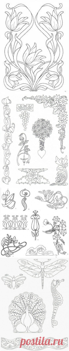 Орнамент арт-нуво для росписи | БАТИК и Я