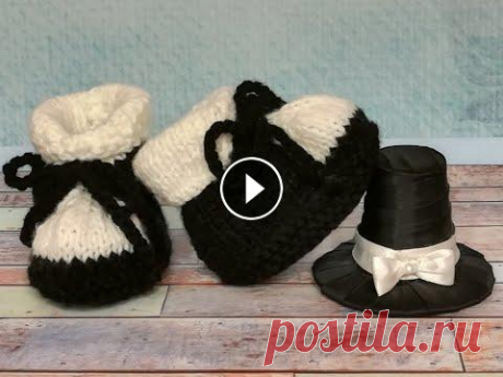 Пинетки Джентльмены спицами для начинающих|Baby booties Gentlemen with knitting needles for beginner https://www.instagram.com/knittedlucky/ Стильные пинетки для мальчика. Пряжа Детская новинка Пехорка 50 g - 200 mt, Спицы №2.5, крючок №3....