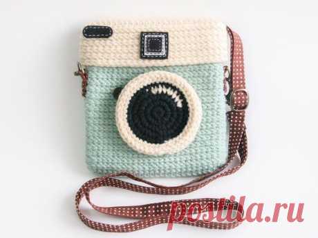 Crochet Lomo Diana Camera Purse/ Pastel Color (Mint)