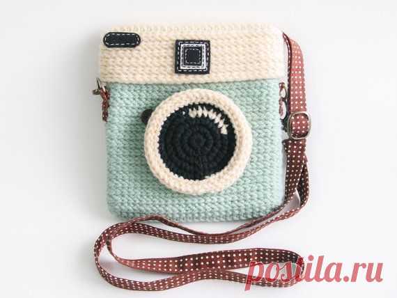 Crochet Lomo Diana Camera Purse/ Pastel Color (Mint)