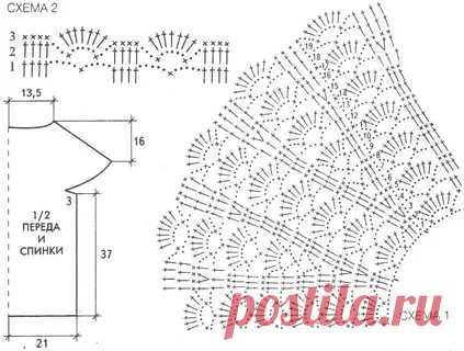 реглан крючком сверху схемы