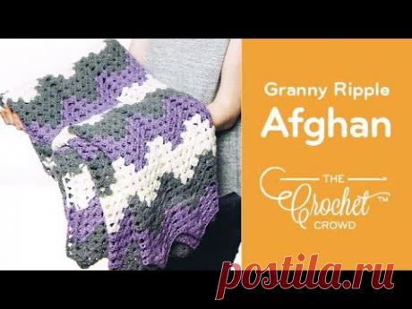 How to Crochet Granny Ripple Afghan using Caron Kindness Yarn