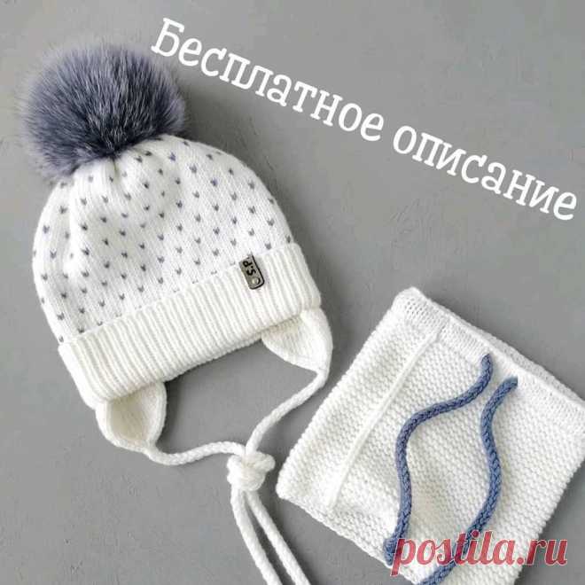 Шапочка 
Автор описания: svetlana_podoplelova

Шапочку вязала из пряжи infiniti merino, 50гр /100 м., белый - цвет 1001 и припыленный  фиолет - цвет 5042.
Для шапочки на объем головы 50 см потребовалось 2 моточка основного цвета и немного дополнительного. 

Петли на подклад набирала с изнаночной стороны чуть выше фиксированной линии сгиба отворота. (Фото 3)

Петли для ушек набирала по фиксированной линии сгиба. (фото 4) Чтобы посчитать количество петель для ушек делим обще...