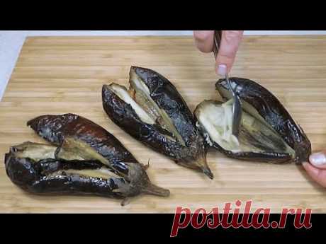 Закуска из запеченных баклажанов с чесноком и зеленью. Можно есть сразу, можно заготовить на зиму