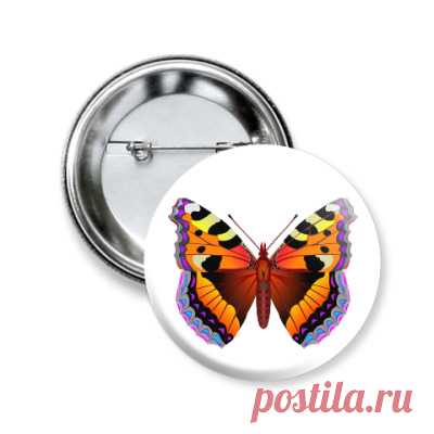 Значок 50мм Крапивница - Бабочки нашего края