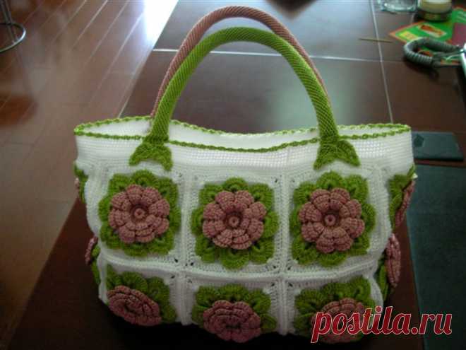 Вязаная сумка крючком