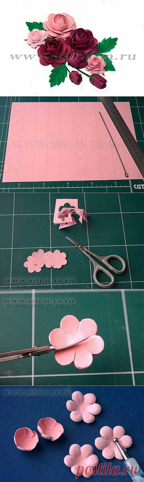 МК Бумажные розы и не только, без фигурных компостеров..