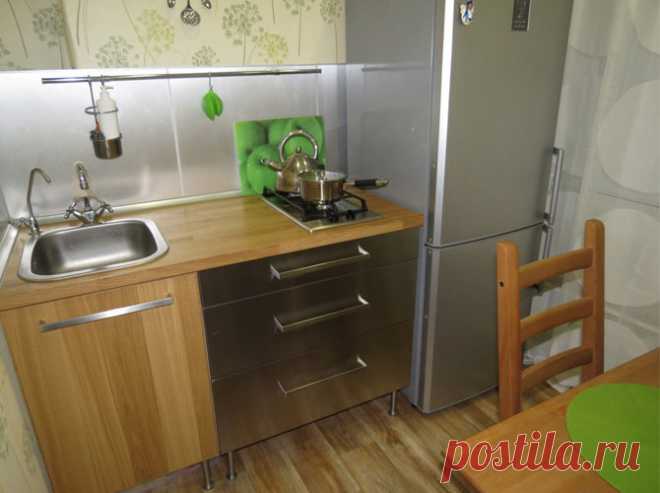 Кухни в хрущевке 5 кв м дизайн с холодильником фото
