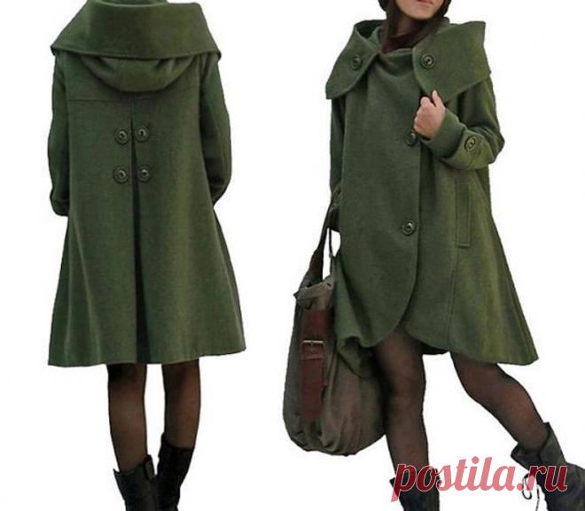 Winter wool coat dark green wool coat Hooded midi Coat | Etsy