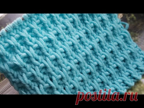 Вяжем рельефный фоновый узор спицами 🌺 knitting pattern.
