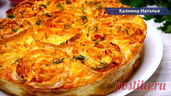 Пирог с капустой без замеса теста. Это очень просто и быстро