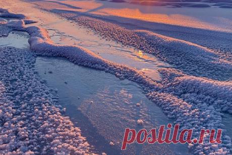 Из-за резкого похолодания на Оке появились «ледяные цветы». На замерзшей Оке в Нижегородской области из-за резкого похолодания заметили «ледяные цветы». Сейчас их можно найти на поверхности льда недалеко от берега. Они образуются из-за перепада температуры: когда температура льда составляет около нуля градусов, а температура окружающей среды — ниже 20 градусов мороза.