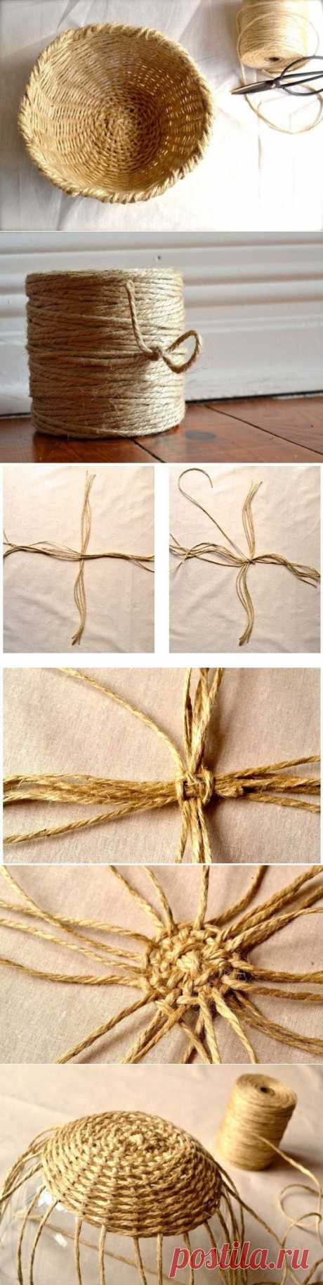 Корзинка из толстого шпагата, МК от Roz