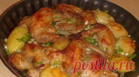 Крылышки, запеченные с картошкой - вкусные рецепты для всей семьи - Вторые блюда | Люблю готовить