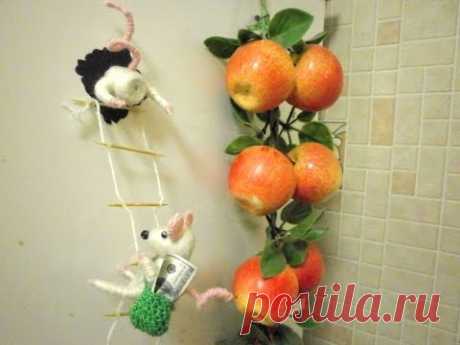 магнит на холодильник &quot;Мышки-воришки&quot; подробный мк - YouTube