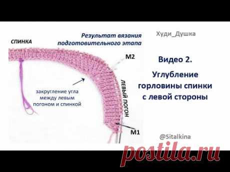Видео 2 - Углубление горловины спины левая половинка