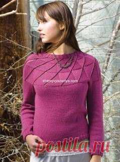 Пуловер с круглой кокеткой
#спицы #вязаный_пуловер
Готовые размеры:

окружность груди: 90 (100, 110, 120, 130) см.

Вам потребуется: 9 (10, 11, 12, 13) мотков пряжи Cascade Yarns Cash Vero DK (55% мериносовая шерсть, 33 % микрофибра, 12% кашемир, 114 м/50 г) малинового цвета;

круговые спицы 3,75 мм длиной 40 и 60 см;

круговые спицы 3,5 мм длиной 60 см;

набор чулочных спиц 3,75 мм;

набор чулочных спиц 3,5 мм;

маркеры;

спицы-булавки (петледержатель);

игла для пряжи.

...