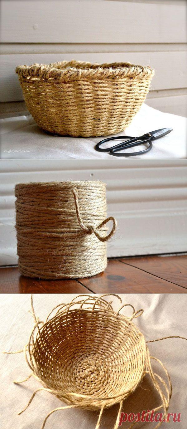 КОРЗИНА ИЗ ТОЛСТОГО ШПАГАТА