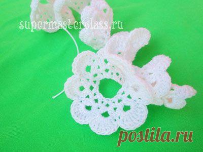 Вязаная роза. МК