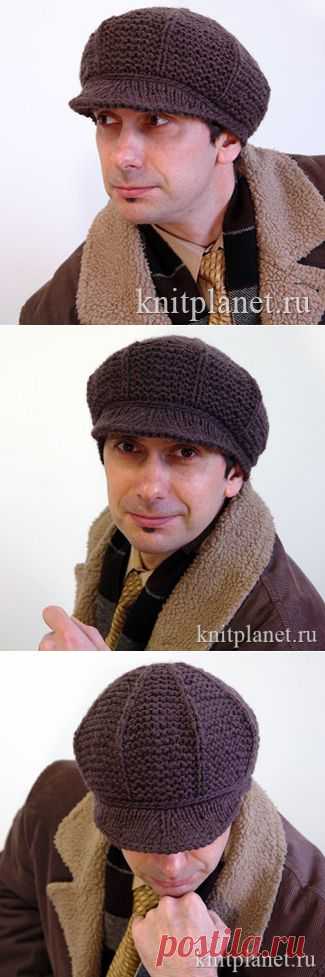 Планета Вязания | Мужская зимняя вязаная кепка. Мастер класс по вязанию мужской кепки.