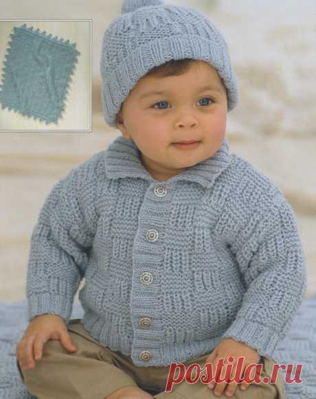 baby child knitting pattern cardigan pompom hat and blanket in double knit from birth to age 6 This item is a PDF file of the knitting pattern for a lovely check cardigan, hat and blanket.  The pattern will be available for download upon receipt of payment, for you to print out or read from your computer.  Traditional and beautiful, knit with double knitting yarn. In sizes from birth to six years.