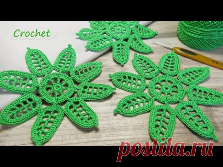 Очаровательный цветочный мотив ВЯЗАНИЕ КРЮЧКОМ подробный МК 🌺Easy Crochet floral motifs pattern🌺