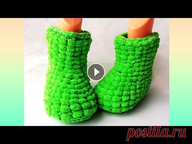 Пинетки из помпонной пряжи. Связаны на круговых спицах № 3. Без швов.Приходите в гости ????????Канал на Яндекс ДзенИнстаграмnoski_jurabki/...