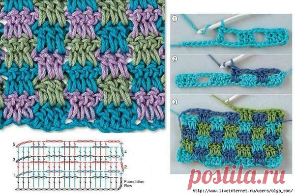 Узоры для вязания крючком - запись пользователя Марина в сообществе Вязание крючком в категории Вязание крючком для начинающих