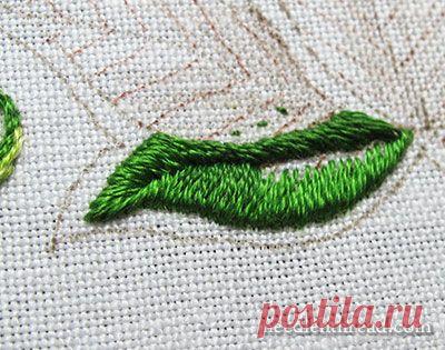 Длинные и Короткие строчки затенение на листьях - Needle'nThread.com