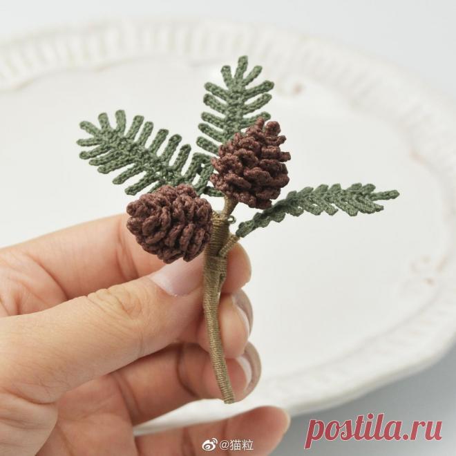 Мини цветы амигуруми